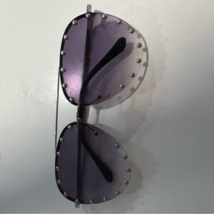 Stylish Purple Sunglasses with Studded Frame